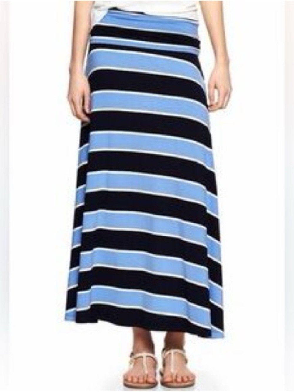 GAP Striped Blue and Navy Maxi Skirt
